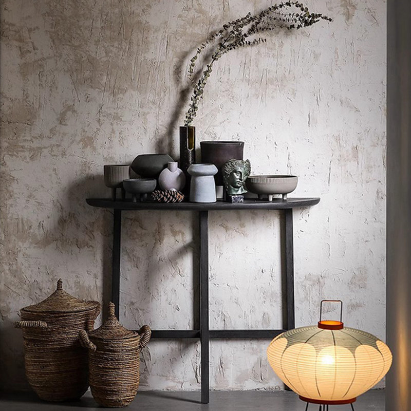 Table de véranda entièrement en bois massif de style français., H 35,4 po x l 43,3 po x P 14 po