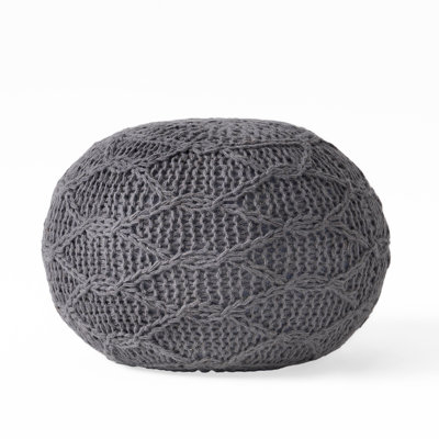 Knitted Wool 20 x 20 Round Pouf