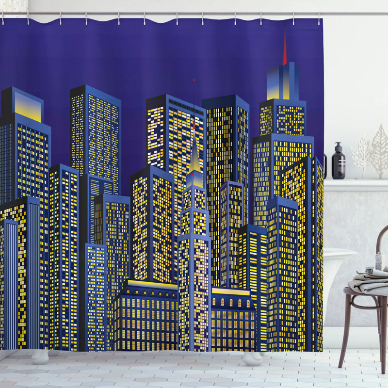 Shower Curtain with Hooks Included, 70" H x 69" W