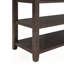 Console au design rétro avec deux tablettes ouvertes, structure en bois de pin massif et pieds pour le salon, parfaite pour la présentation et le rangement-591698268