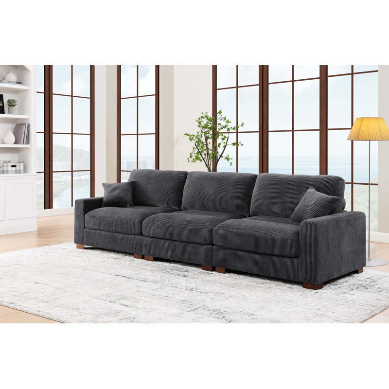 3-Pieces Modular Sofa, Gray