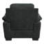 Contemporary Living Room Seating Chair In Dark Gray Textured Cover Fabric Covered With Solid Wood Base