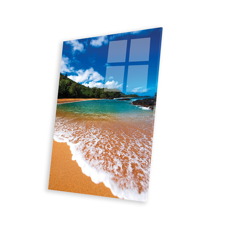 Sable et surf à la plage de Lumahai, île de Kauai, Hawaï, États-Unis par Russ Bishop - impression sans cadre