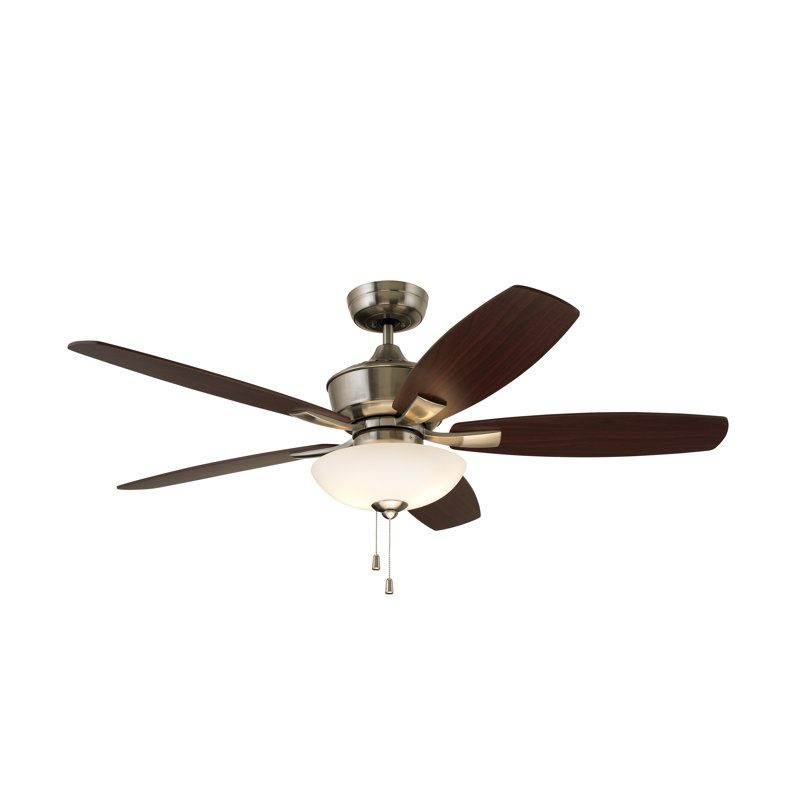 Ventilateur de plafond standard à 5 pales 52 po avec chaîne de traction et ensemble d'éclairage inclus Cashlyn