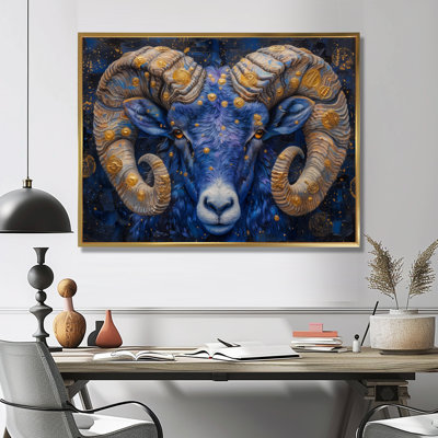 White Blue Astrology Cosmic Dreamer Aries - Astronomy Aries Wall Art