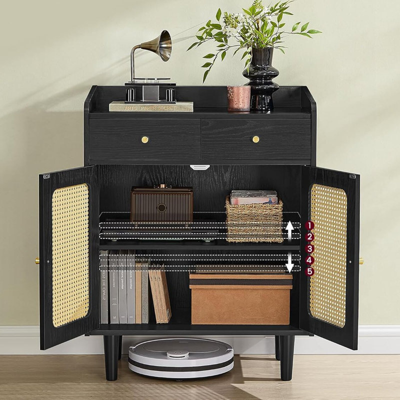 Buffet, buffet, armoire d'appoint, Noir