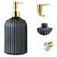 TRIXES 2-Pack Soap/Lotion Dispensers | 400ml Glass Pump Bottles In Black with Gold Pumps | For Bathroom and Kitchen