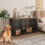 Grand meuble double cage pour chien avec plateau et cloison