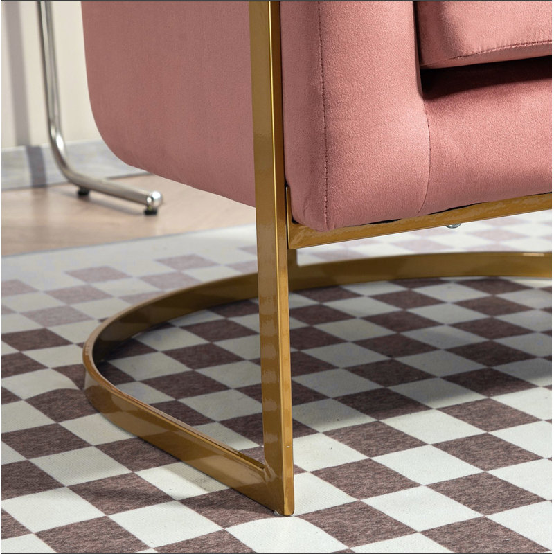 Fauteuil d'appoint rembourré de luxe avec cadre en velours, fauteuil de coiffeuse polyvalent et polyvalent pour l'intérieur et la maison