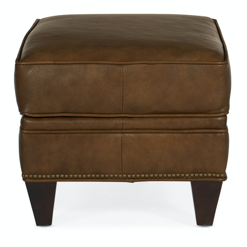 Carrado Leather Ottoman, Anilina Tan Genuine Leather