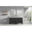 Meuble-lavabo de 60 po pour lavabo double, construction en bois massif, design rétro, lavabo en céramique avec trop-plein en métal, meuble-lavabo ajustable avec tiroir de rangement de 60 po, style rétro élégant et armoire-130058257