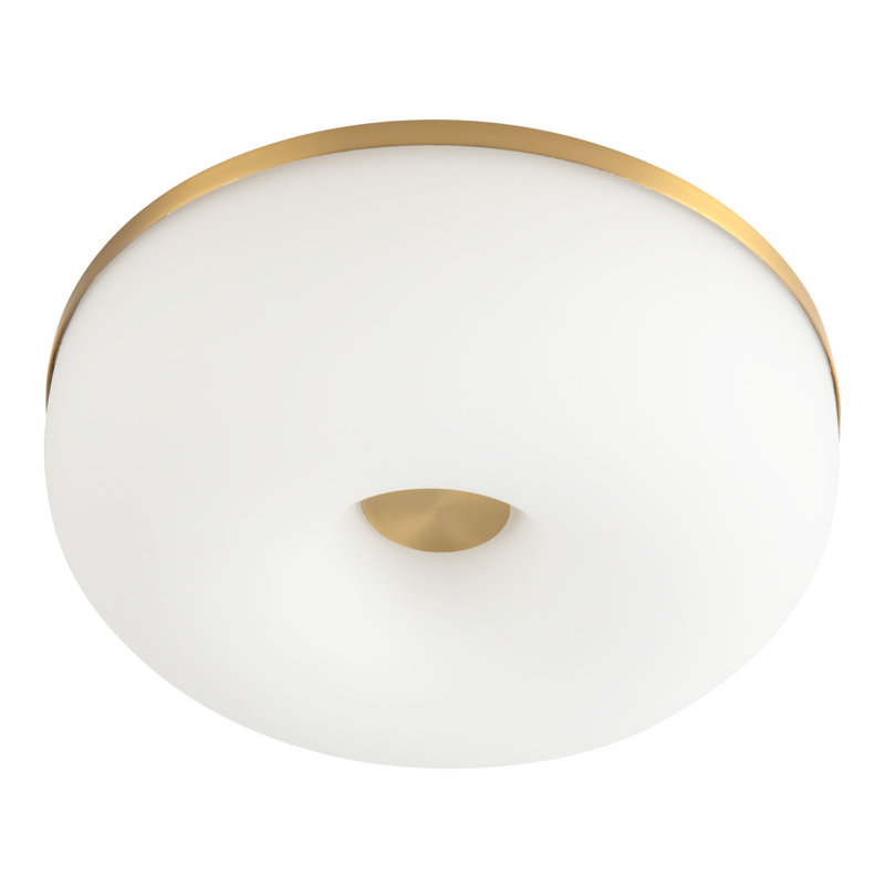 Jada 12-in Gold dimmable LED Flush Mount, Brushed Gold