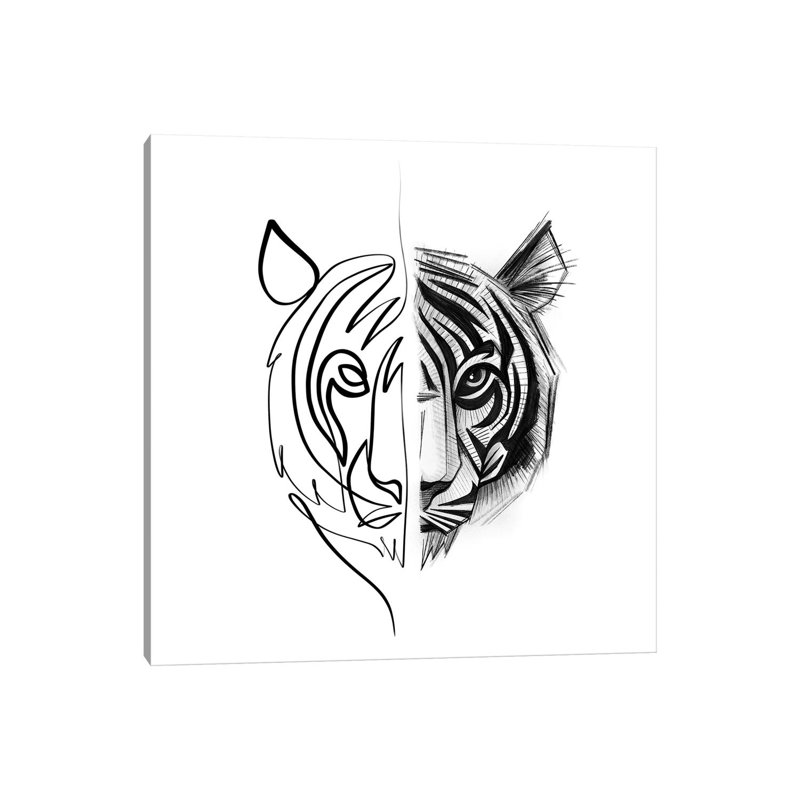 Distinct Tiger by Dane Khy - Wrapped Canvas Gallery-Wrapped Canvas Giclée, 30.48cm H x 30.48cm W