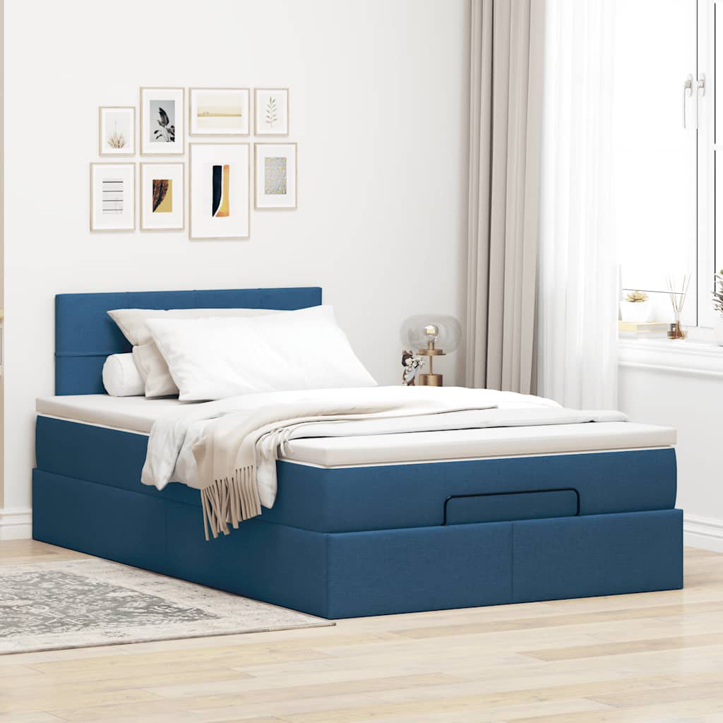 Vidaxl Ottoman-Bett Mit Matratze Dunkelgrau 160X200 Cm Stoff