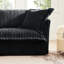 De 2 fauteuils rembourrés avec housse avec, velours côtelé gris, assise profonde, grands coussins moelleux, confortables et respirants, housses amovibles, assise d'assise, conception élégante, assemblage facile