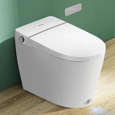 Toilette intelligente sans réservoir, chasse automatique hors siège, siège chauffant pour bidet, chasse d'eau à coup de pied, toilette allongée
