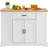 Kitchen Island Cart Storage Cabinet Serving Cart with Drawer & Shelves