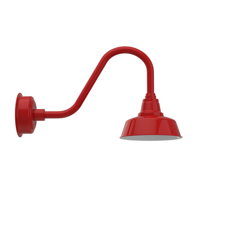 Luminaire de grange d’extérieur à del Vandervliet, Rouge cerise, H 14,38 po x l 10 po x P 24 po