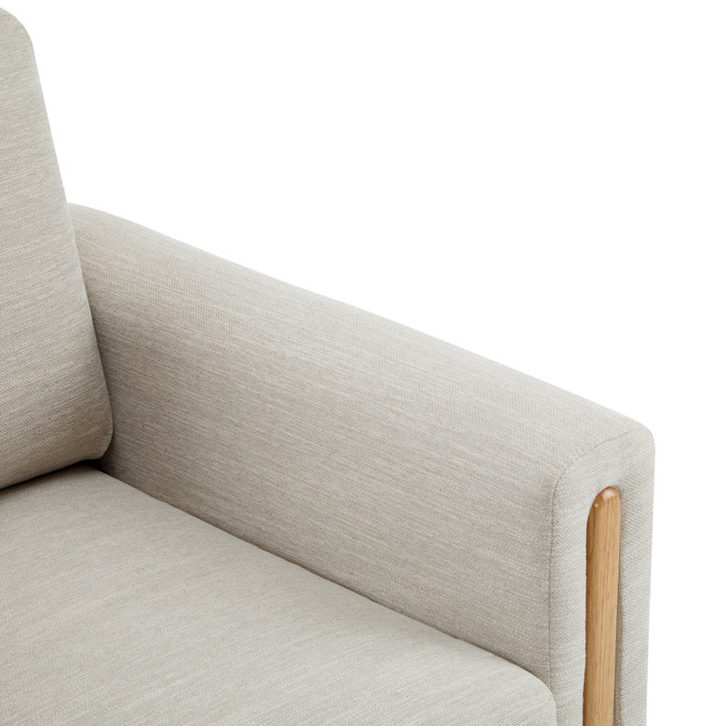 Callan Club Chair, Beige Polyester