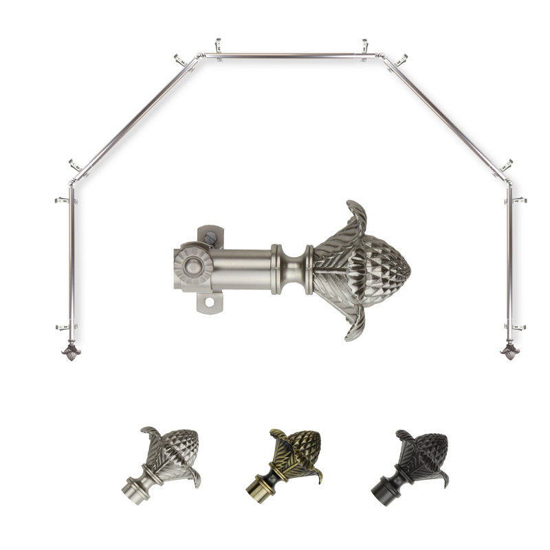 Tringle à rideaux simple ajustable Dayanara, Nickel satiné, 28 po à 48 po (chaque côté)