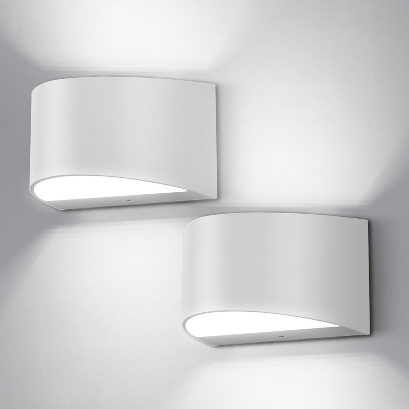 Elijuah Plastic Flush Mounted Sconce, White