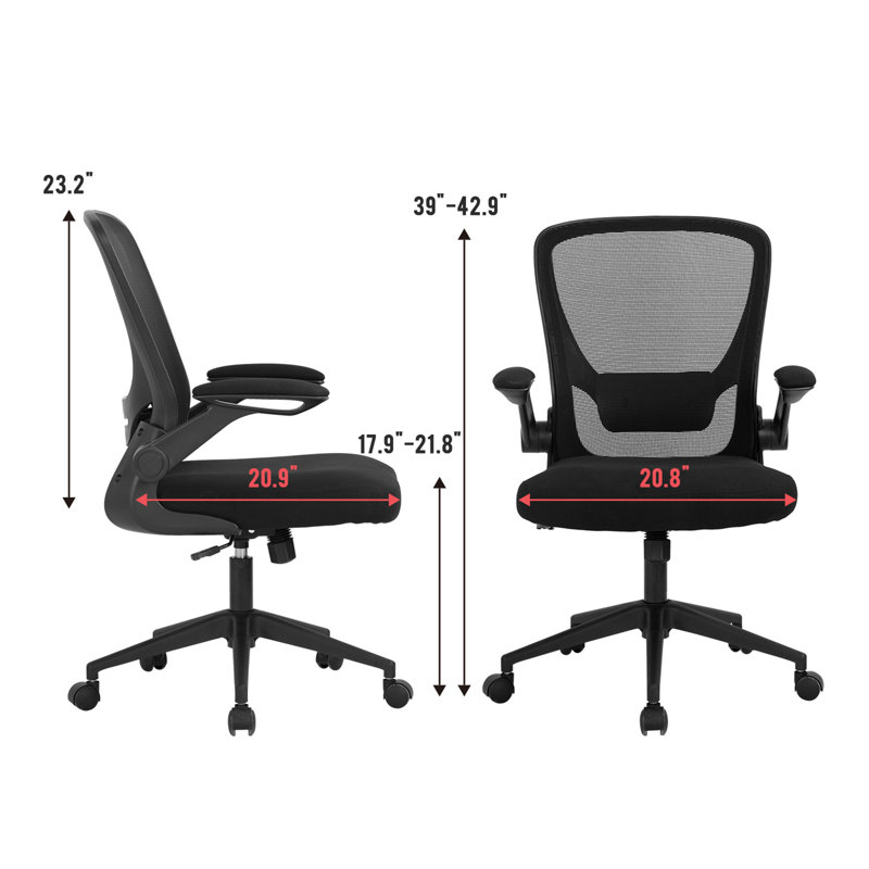 Task Chair Height Adjustable Office Chair Swivel Rolling Executive Desk Chair with Lumber Support, Black