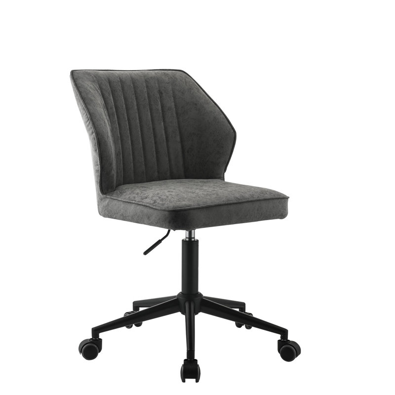 Fauteuil sans accoudoirs gris avec siège rembourré pivotant à hauteur réglable
