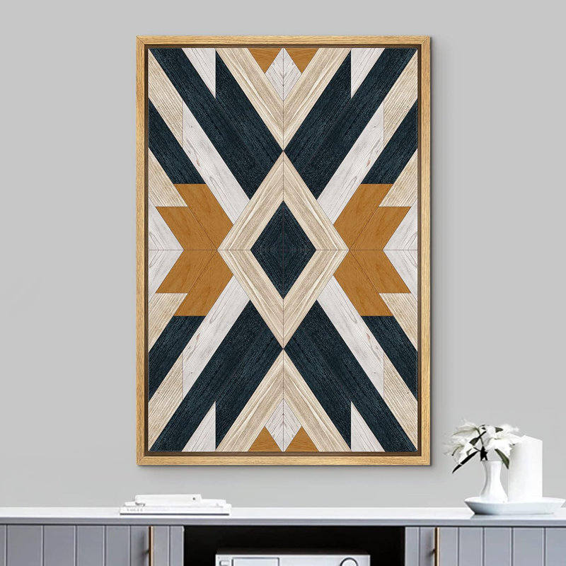 Panneaux à motif géométrique Western, H 36 po x l 24 po, Naturel