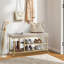 Banc de rangement pour chaussures en bois d'ingénierie multi-tailles facile à nettoyer Rangement polyvalent pour hall d'entrée