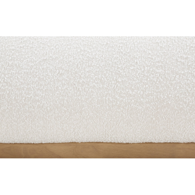 Hylia Upholstered Panel Bed, Full / Double, Cream Boucle Fabric / Stained Natural