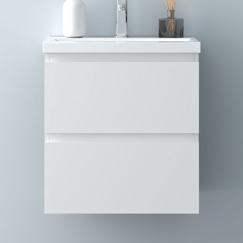 Corelle 500mm Single Bathroom Vanity with Drop In Ceramic Basin, White
