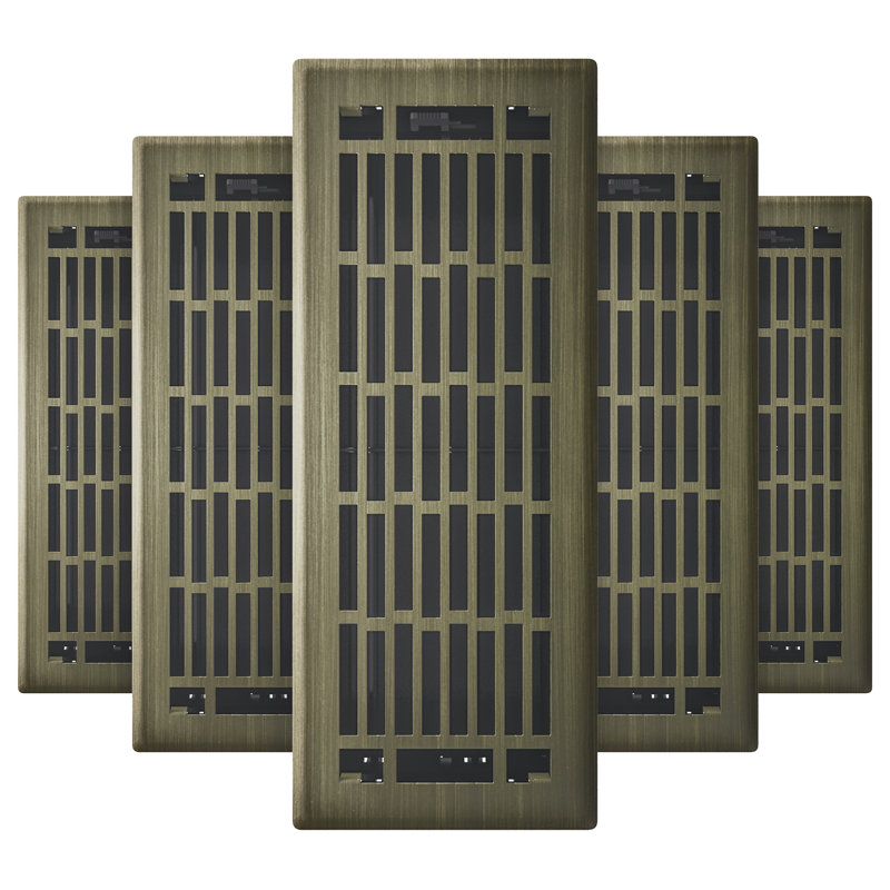 Registre de plancher Geneva, Nickel brossé, L 12 po x l 4 po x H 1,31 po