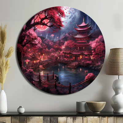 Japon, terre du Samouraï III - Paysages, impressions d'art rondes sur métal