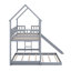 House Bunk Bed With Slide, Wood Twin Over Full L-Shape-958026095