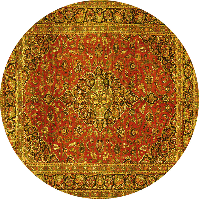 Anslem Performance Oriental Indoor Rug, Round 7'