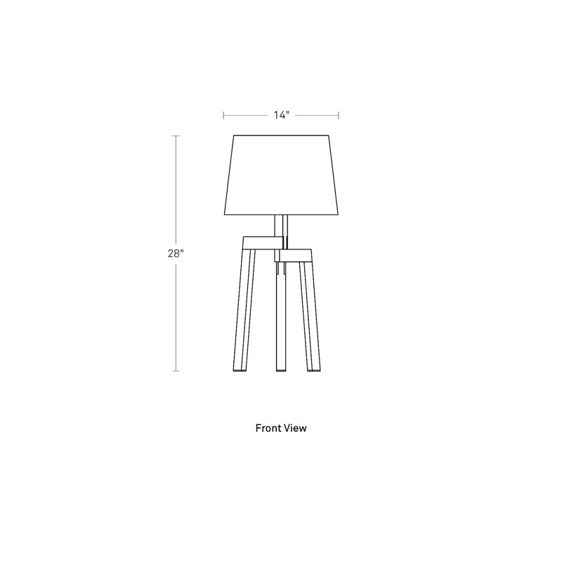 Stilt Wood Tripod Lamp, Smoke, Smoke