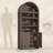 81" Tall Arched Cabinets, Bookcase With Storage, Walnut-1935182987