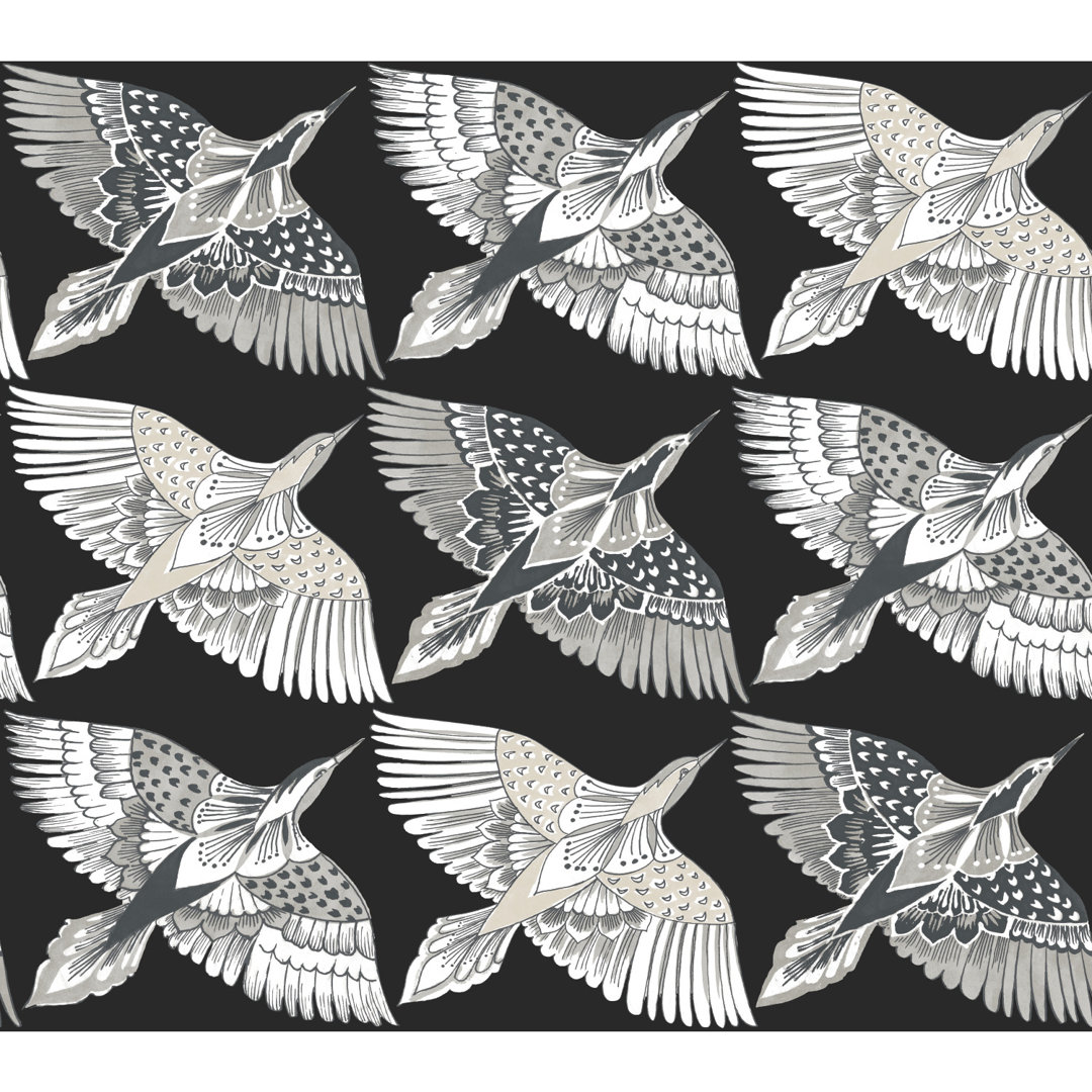 Feather Flight 20' L x 27" W Smooth Peel and Stick Wallpaper Roll York Wallcoverings 