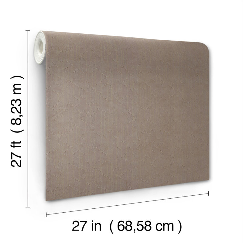 Geometric Wallpaper Roll, Aged Bronze