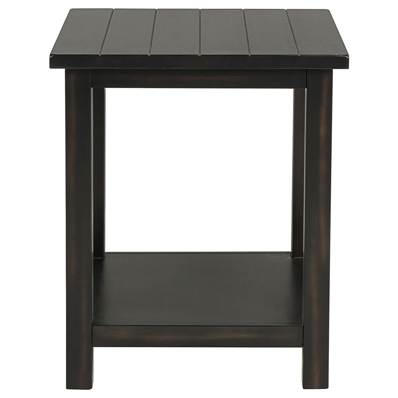 Table de bout Castleton en bois de Java vieilli avec tablette (table incluse seulement)
