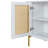 2-Door Elegant Curved Dining Cabinet with Gold Trim and Woven Rattan Doors for Dining Room-597130586