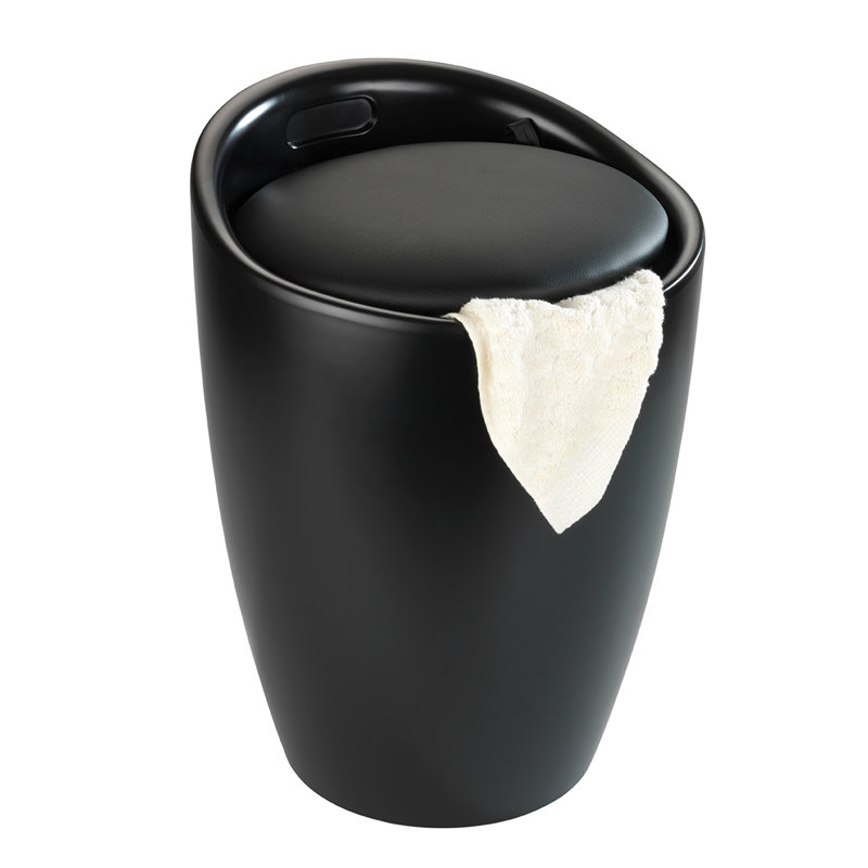 Candy Plastic Laundry Hamper, Black