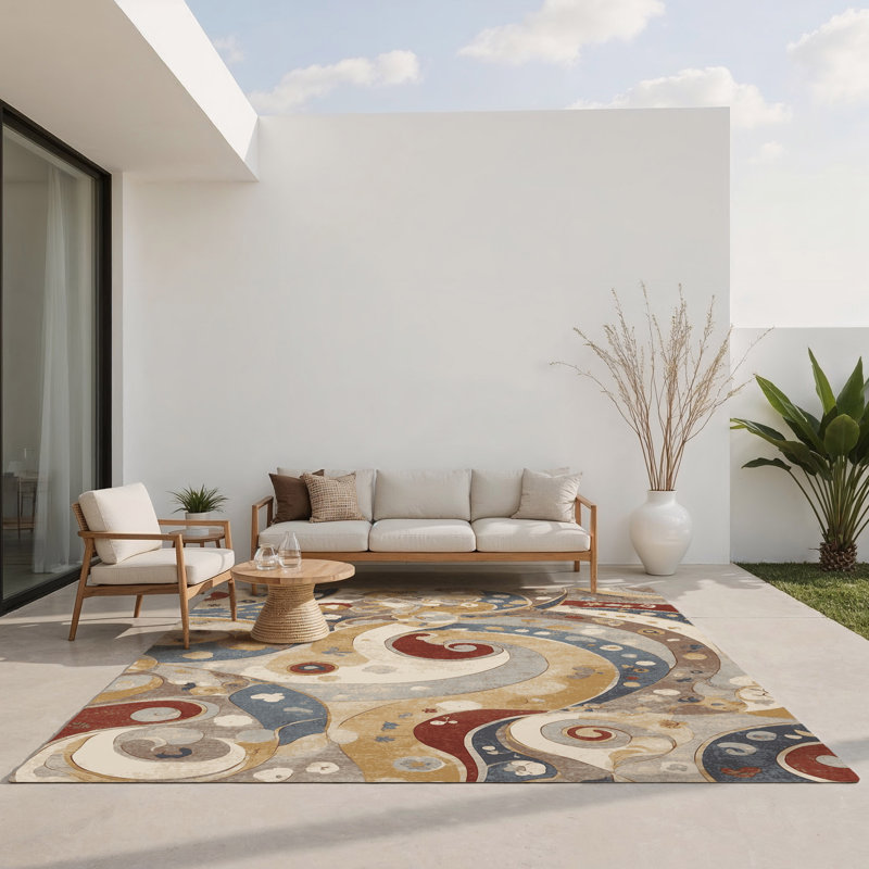 Tapis intérieur et extérieur Vivid Ripple, Rectangle 1 pi 6 po x 2 pi 6 po