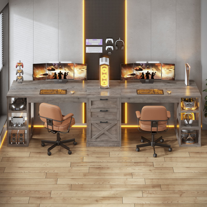 Bureau de direction 96,5 po, Gris