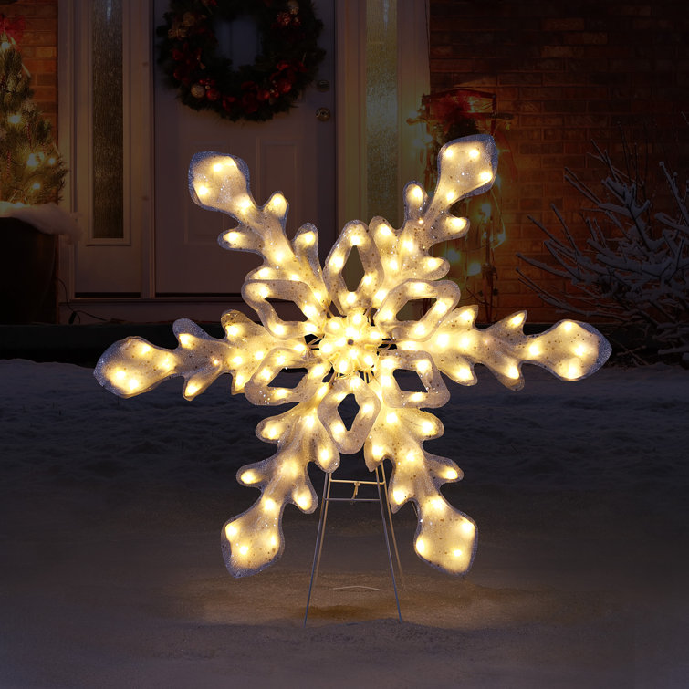 Outdoor Lit Snowflakes Christmas Decoration