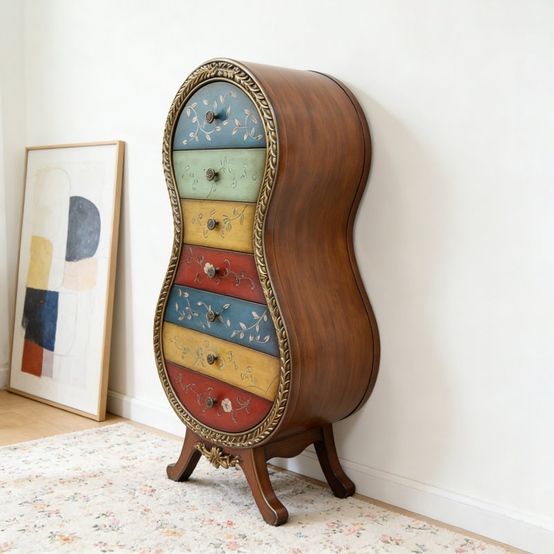 Unique American-style painted accent chest