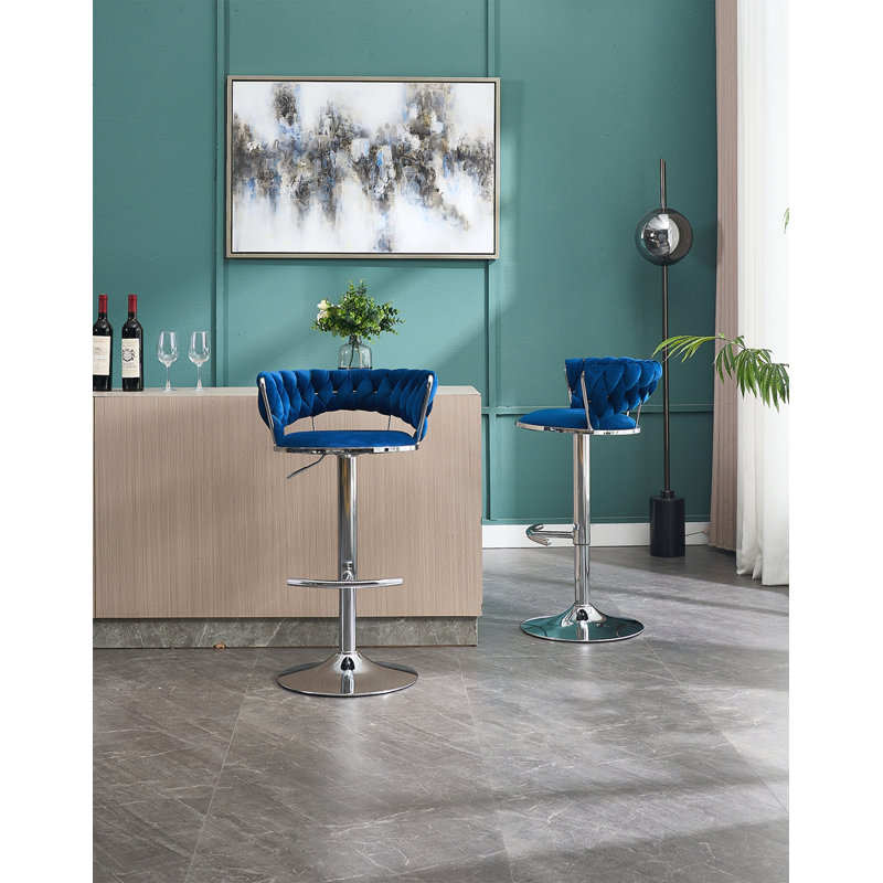 Ensemble de 2 tabourets de bar, Bleu
