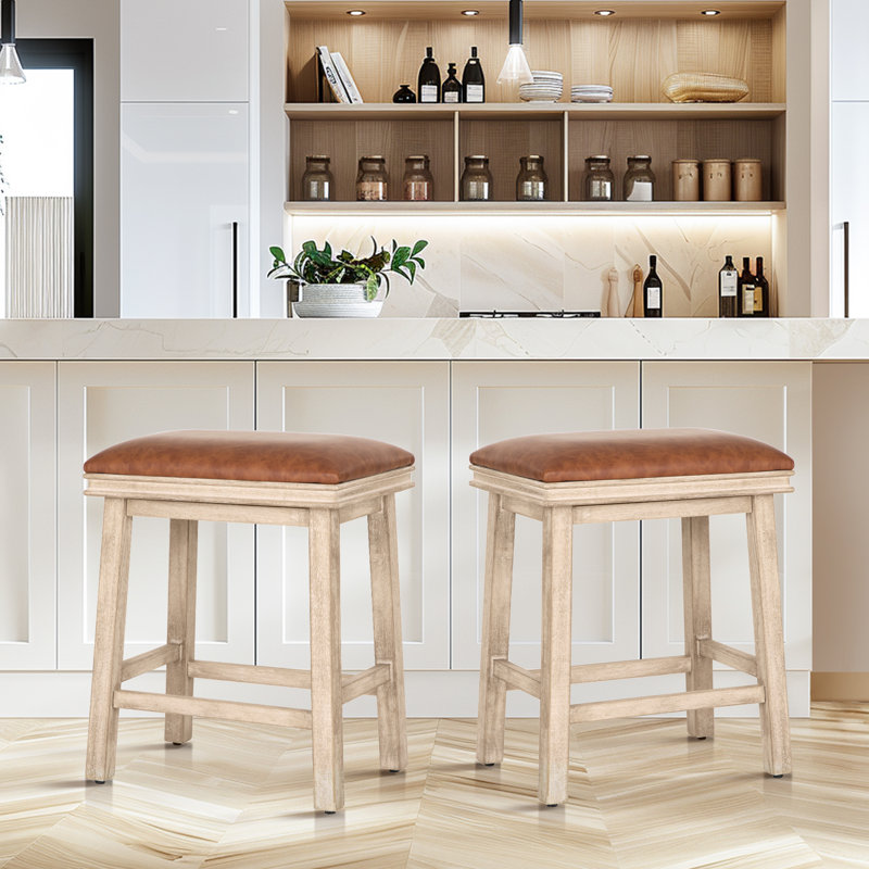 Tabouret de comptoir 24 po Jelissa, Brun, Brun clair