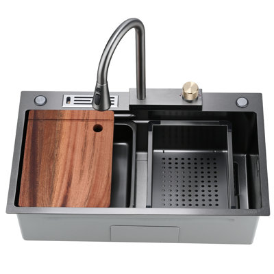 Évier de cuisine encastré avec robinet Dobby L 30 po x l 18 po