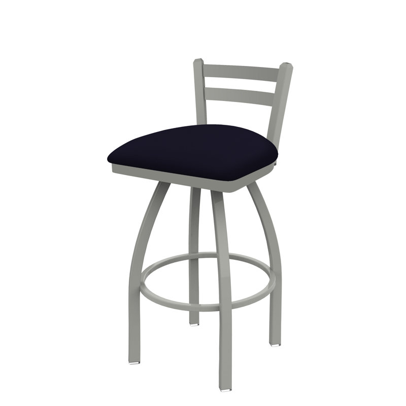 Tabouret de bar et de comptoir 411 Jackie, Vinyle - crépuscule Canter, Nickel anodisé